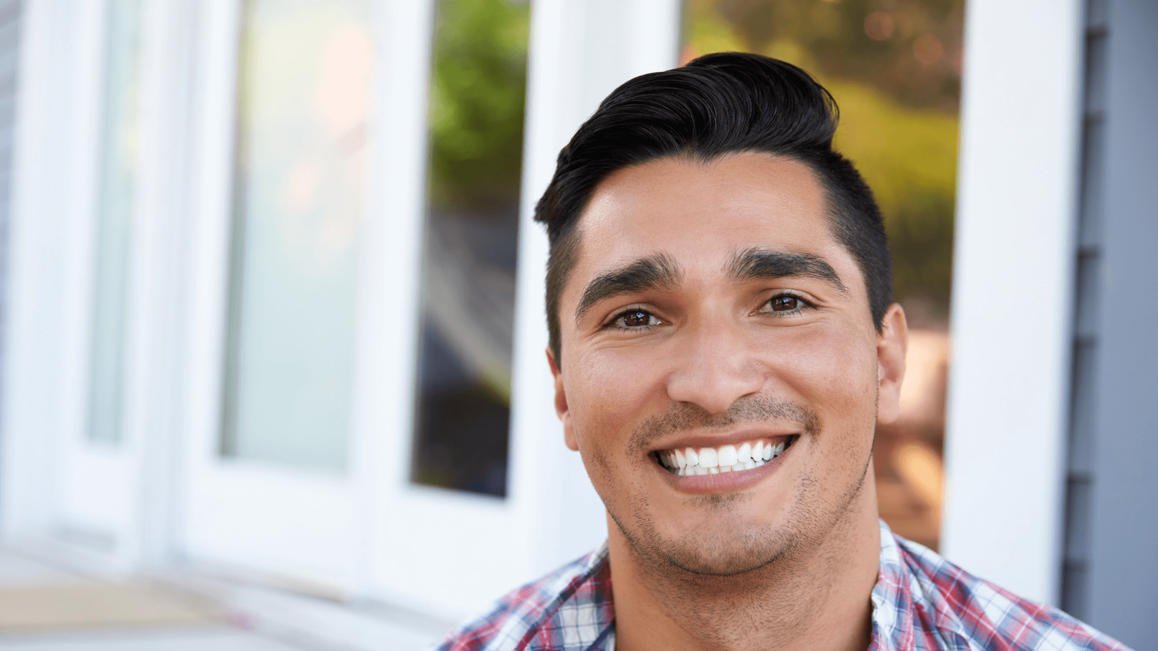 man with bright smile